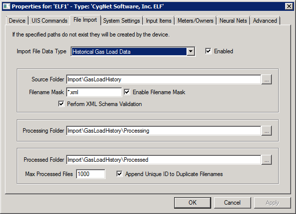 EFL File Import page